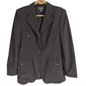 Banana Republic Vintage Poetcore Dark Brown Double Breasted Italian Wool Blazer